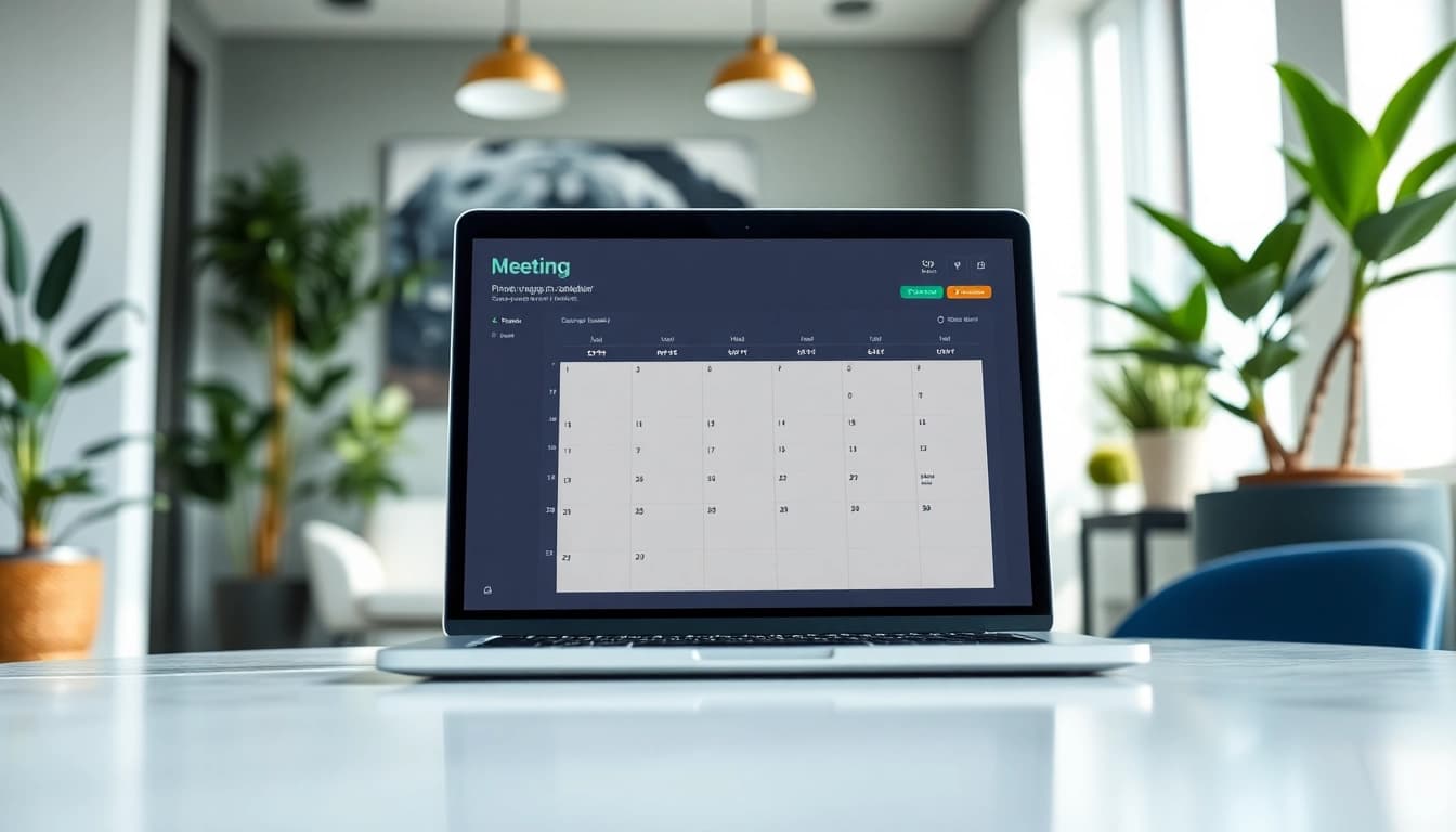 Schedule meetings effortlessly with a smarter Calendly alternative interface displayed on a laptop.