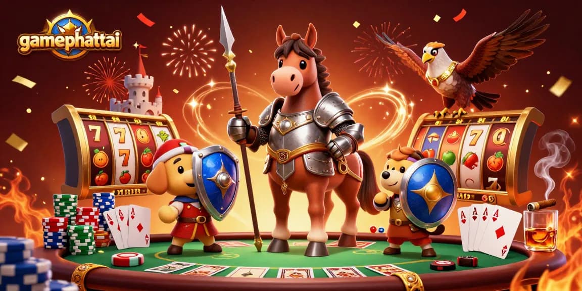 Spin the reels for winnings with gamephattai's exciting casino adventures featuring knights and cards.