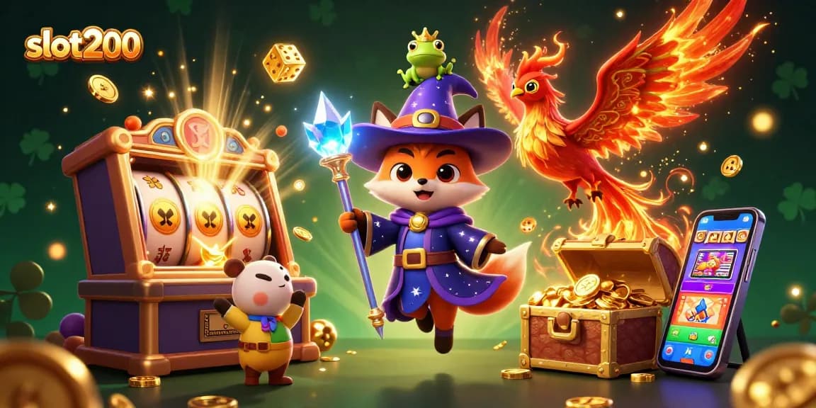 Experience the thrilling action at slot200 with vivid energy from the magical wizard fox and phoenix.