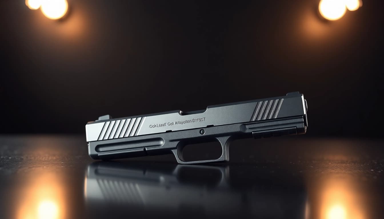 Showcasing a high-quality glock 17 slide with polished finish and precision design details.