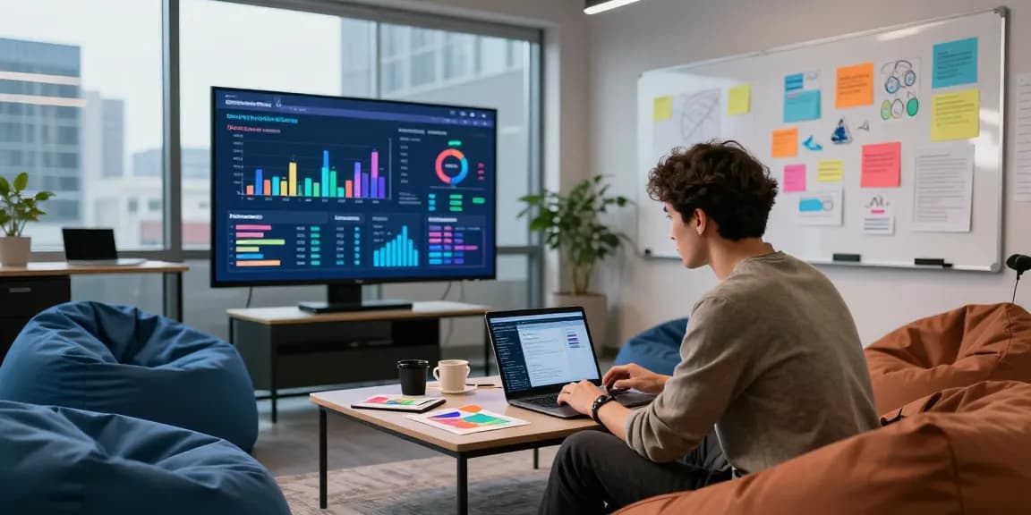 Strategist analyzing jacktoto marketing data in a modern workspace.