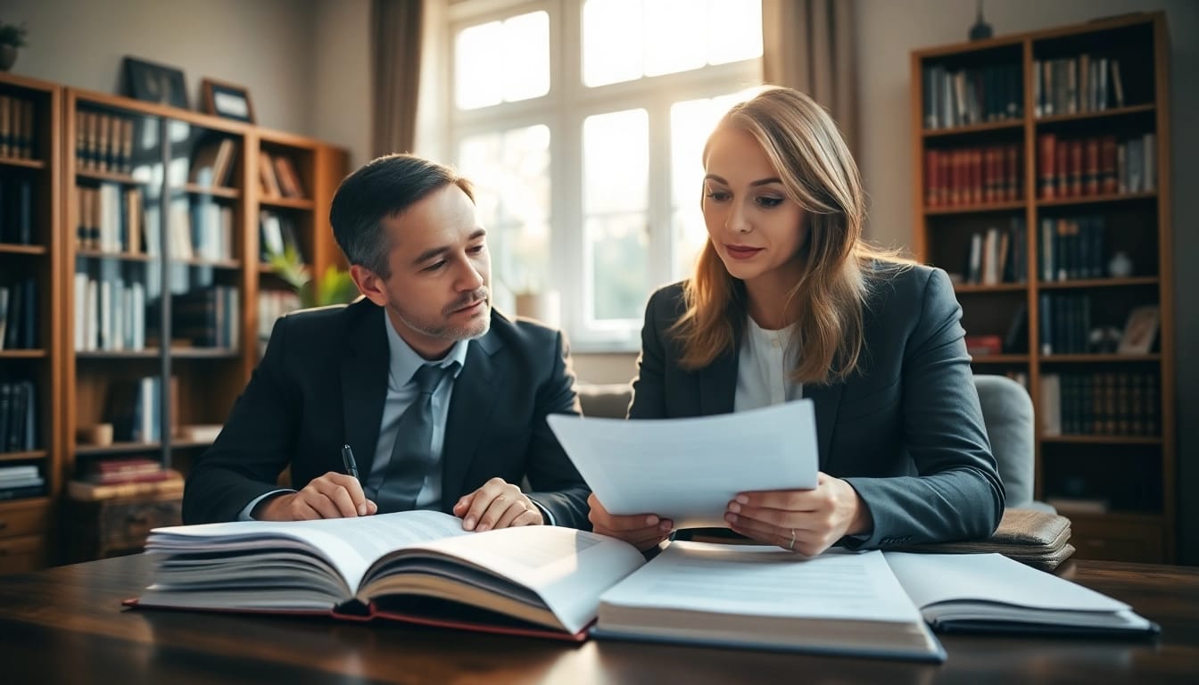 Engaged couple discussing Family Law Financial Agreements in a professional setting.
