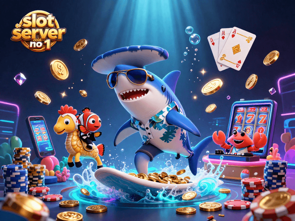 Experience the excitement of slot server thailand no 1 with a vibrant underwater casino scene full of action.