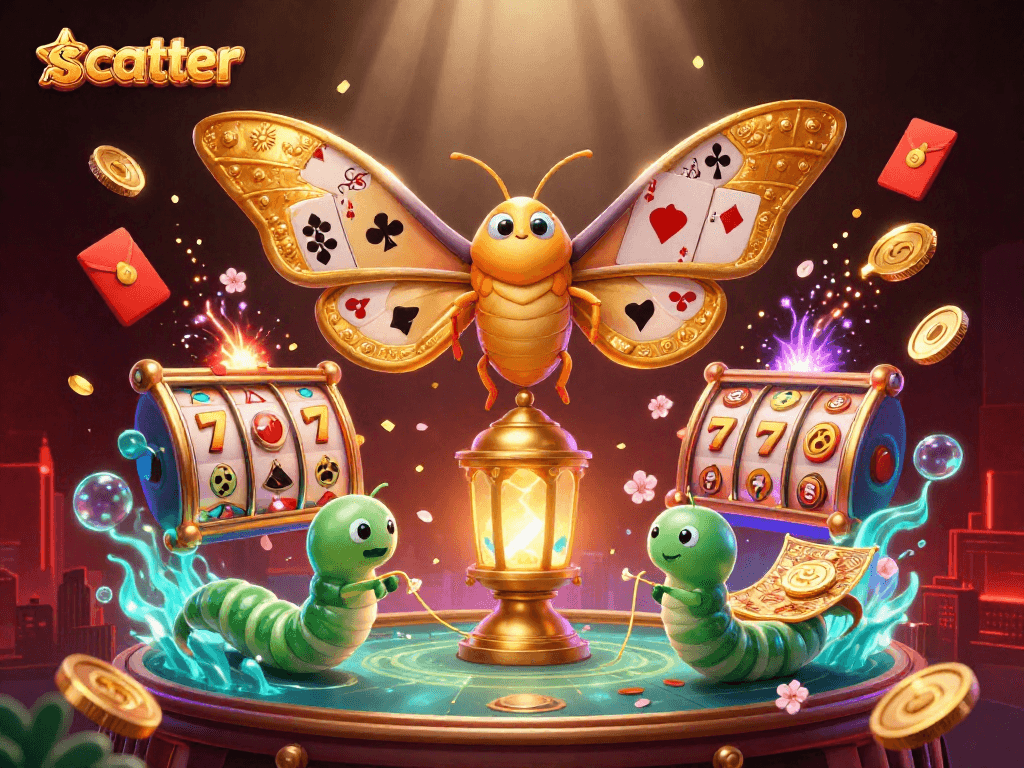 Experience the thrilling scatter bonus in this colorful 3D casino scene with joyful gameplay elements.