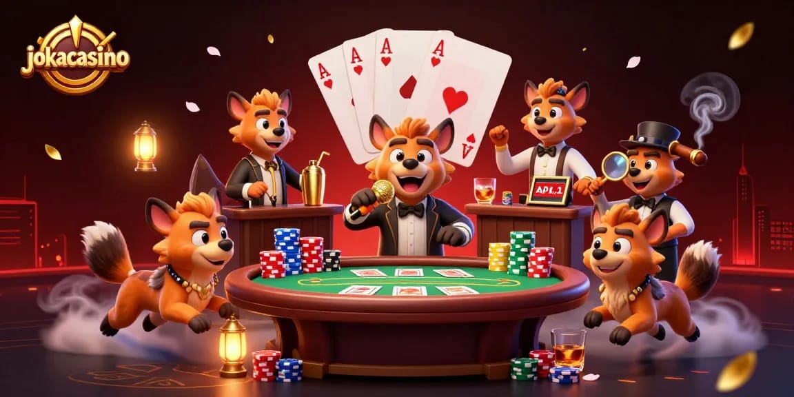 Experience the excitement of jokacasino with hilarious hyenas in a vibrant casino club setup.
