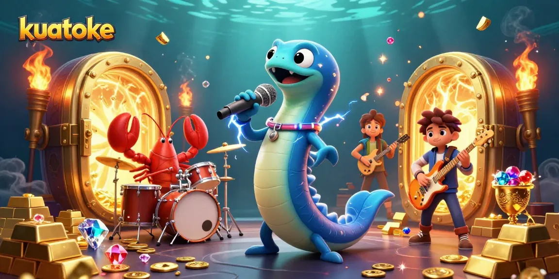Experience the excitement of kuatoke at an underwater casino with vibrant musical characters.