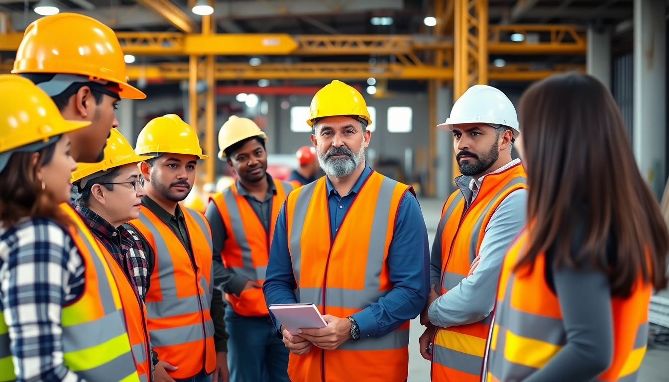 Engaging construction safety training san antonio session in a vibrant construction site.