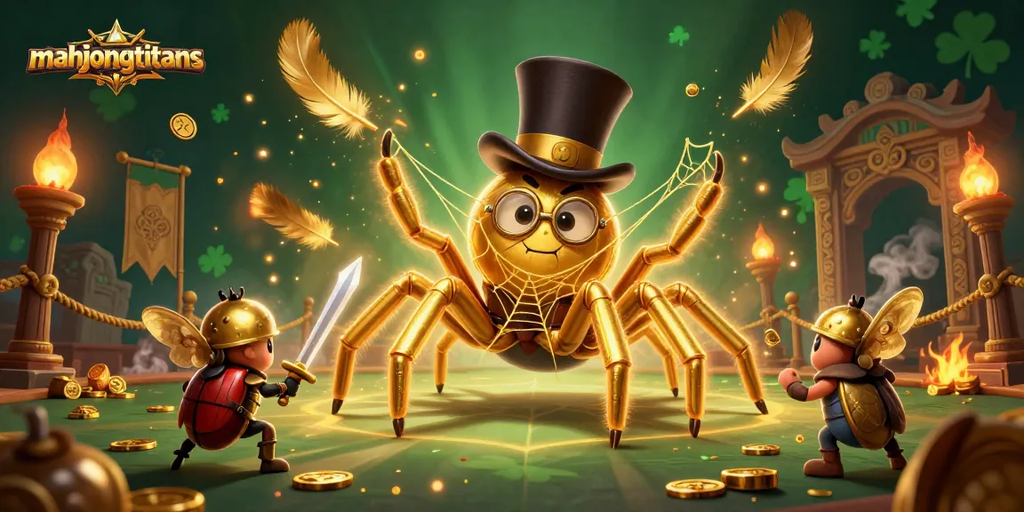 Experience the excitement with mahjongtitans, where a golden tarantula weaves fortunes in the casino.