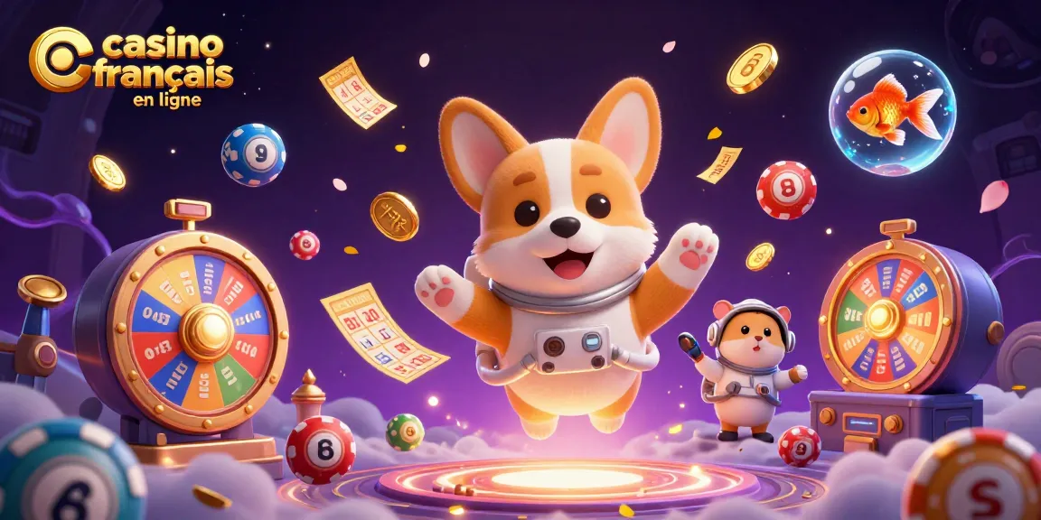 Jouer dans un casino français en ligne avec un corgi astronaute flottant dans un casino spatial.