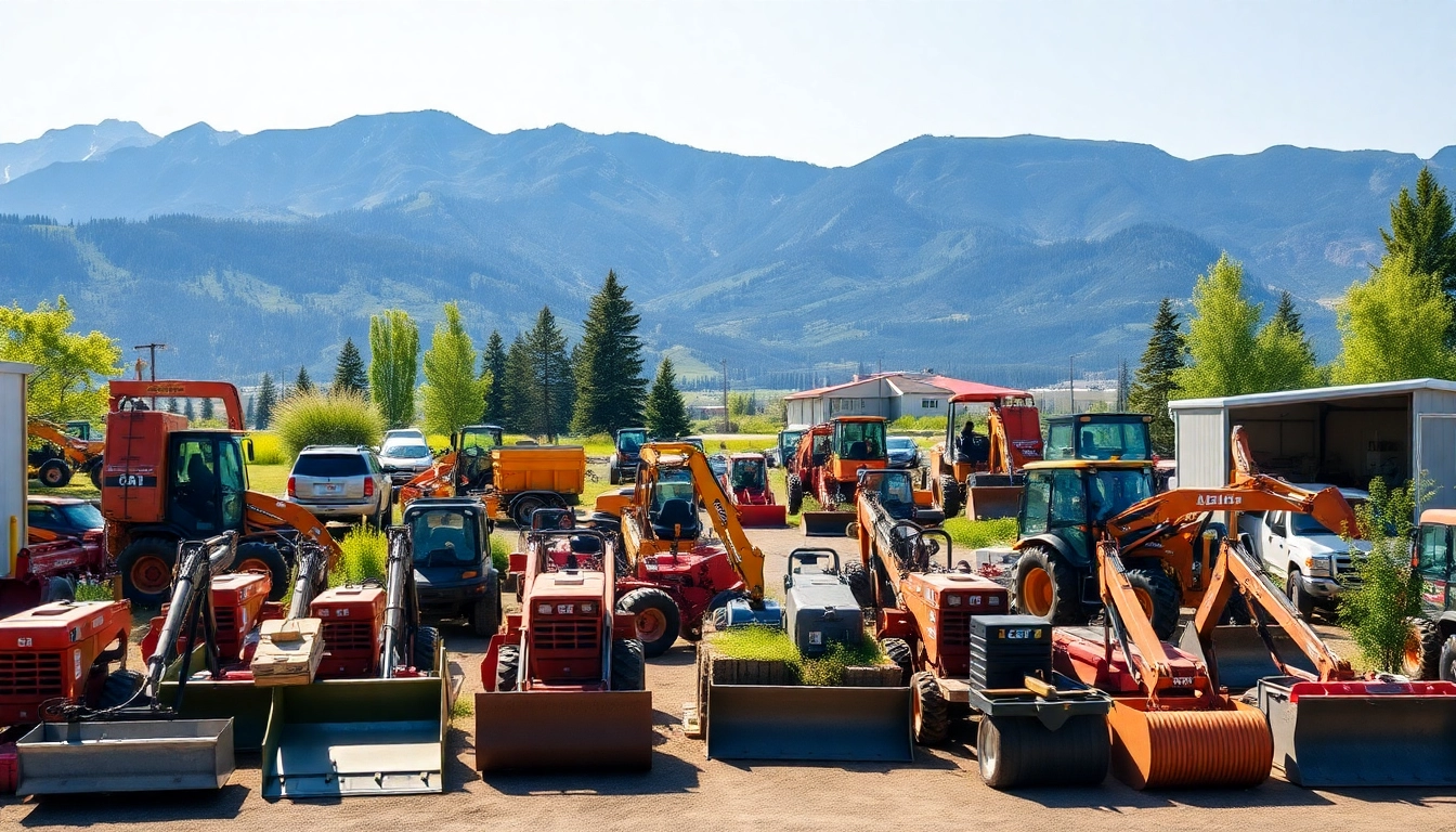 Flathead Valley equipment rental services featuring diverse machinery in a well-organized setting.