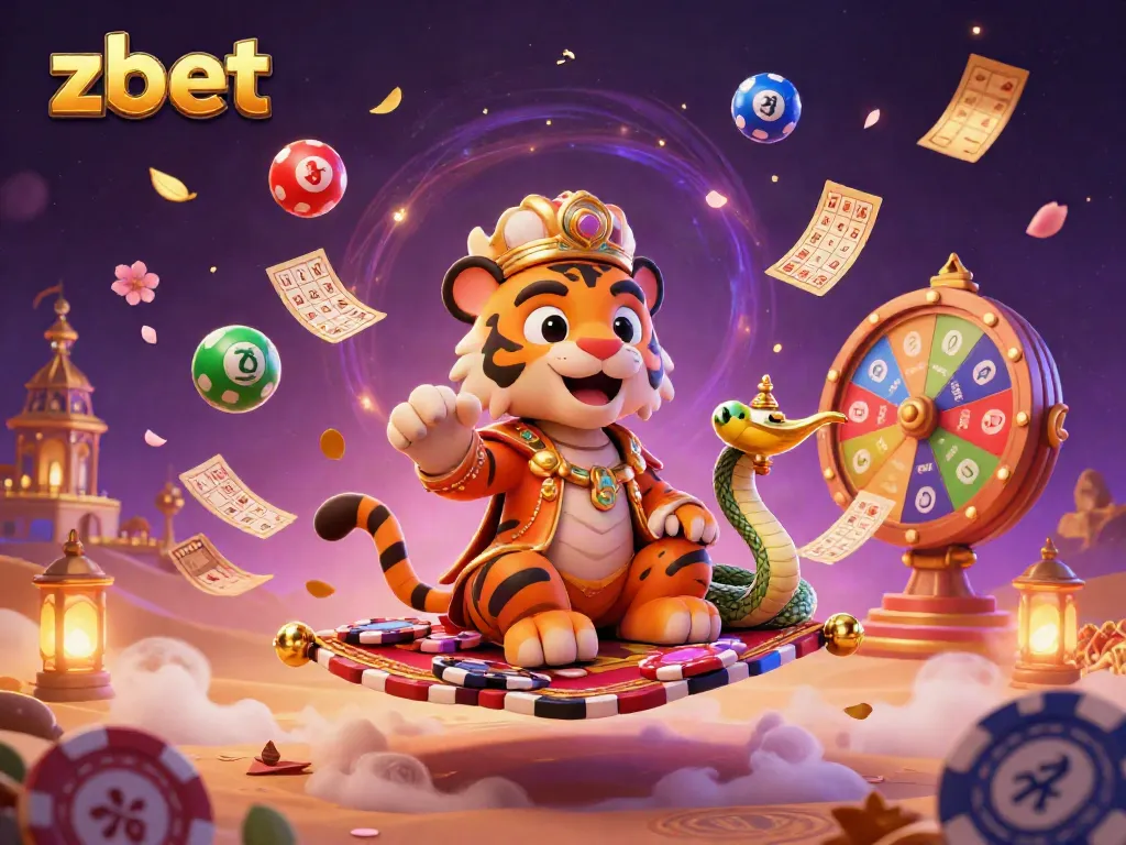 Experience the excitement of zbet with vibrant lottery elements and a majestic sultan in a captivating casino scene.