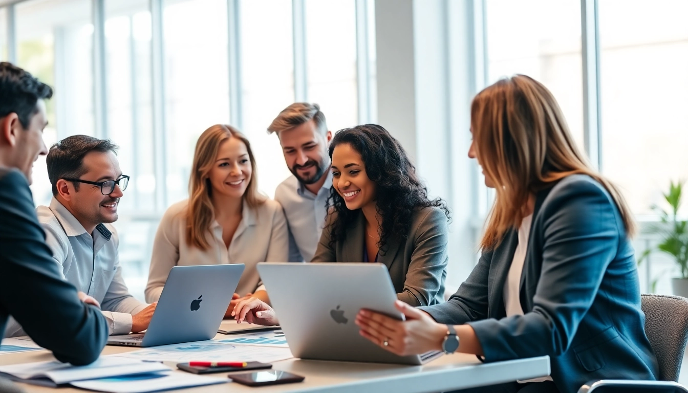 Engaged team at a digital advertising agency Melbourne strategizing marketing solutions.