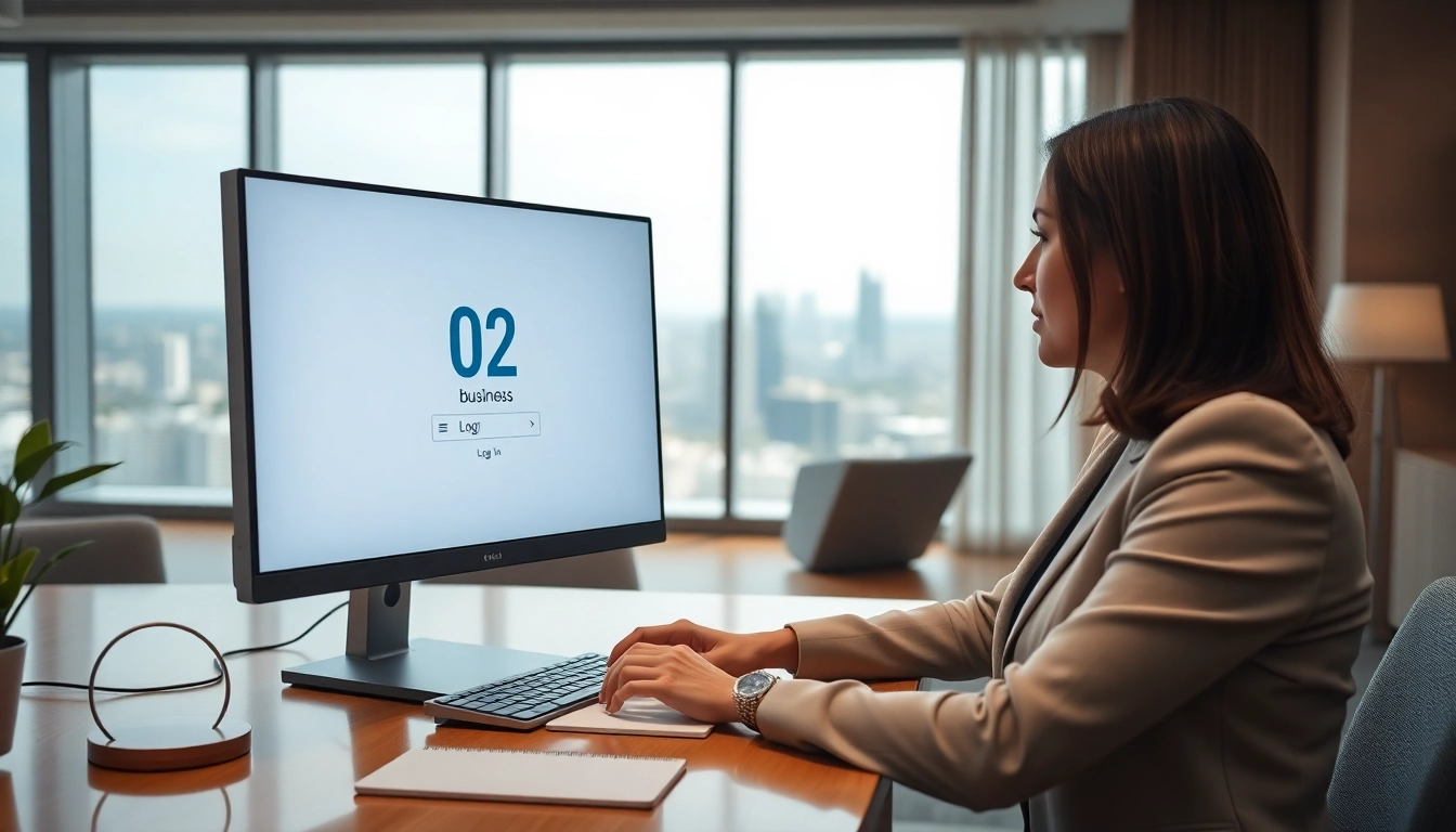 Access the secure 02 business log in portal on a modern office computer.