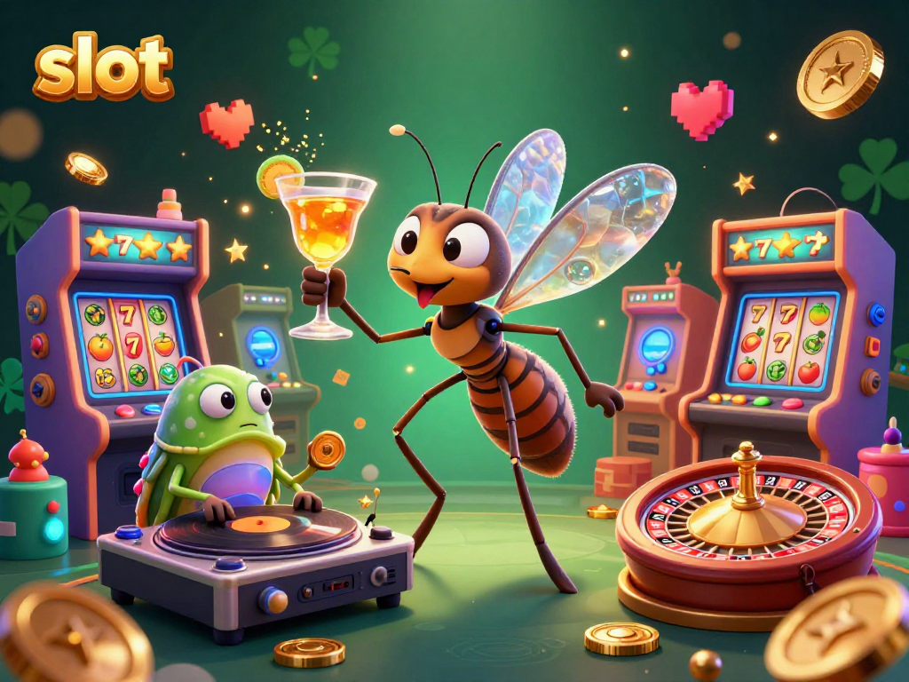 Spin the slots with engaging visuals featuring vibrant characters and elements from the gambling world.