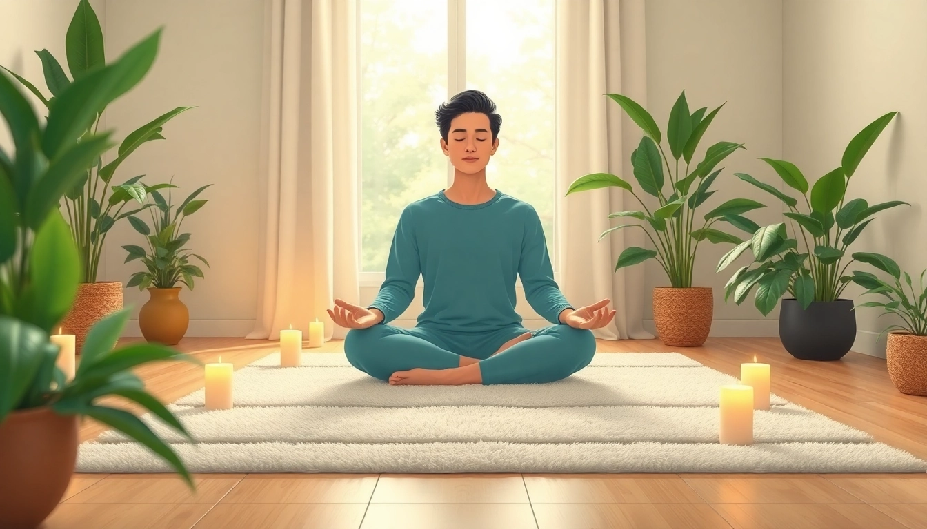 Individual meditating in a calming environment, symbolizing the journey toward overcoming retarded depression.