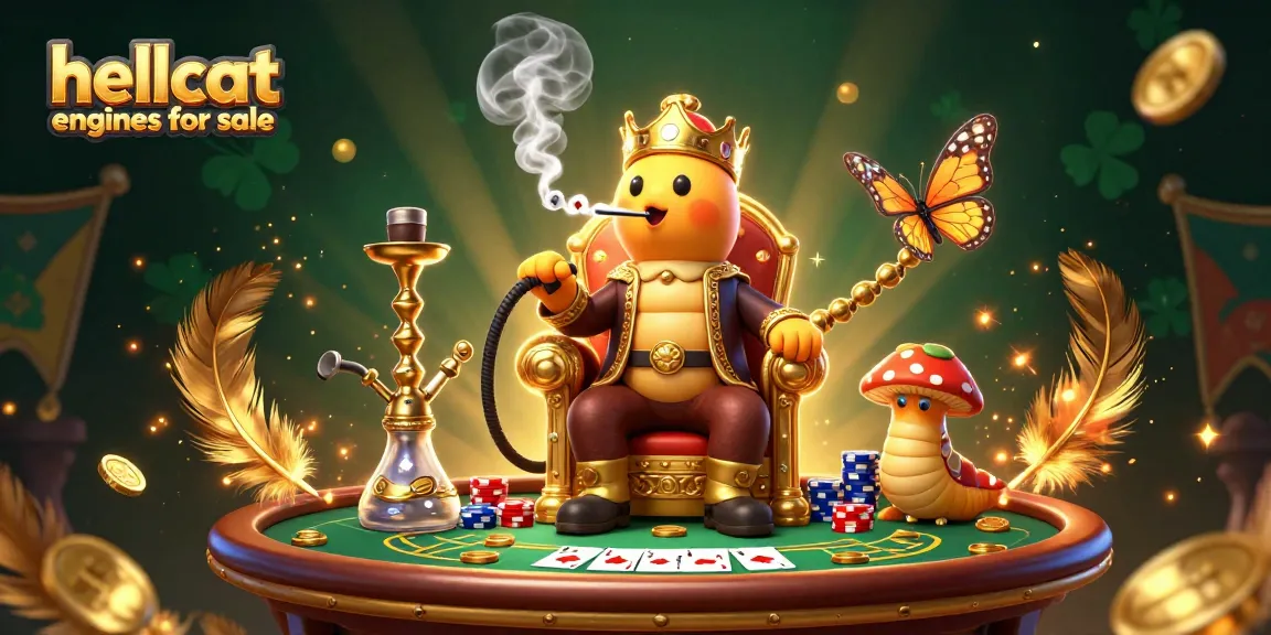 Play with hellcat engines for sale while enjoying a vibrant cartoon scene filled with poker symbols and betting tokens.