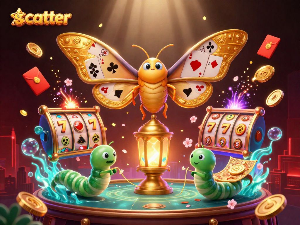Experience the thrilling scatter bonus in this colorful 3D casino scene with joyful gameplay elements.