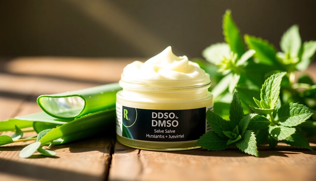 Apply dmso salve surrounded by natural ingredients like Aloe Vera for healing.