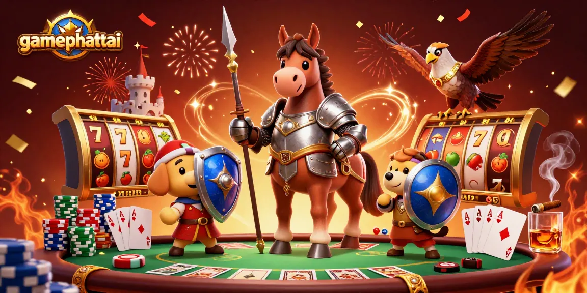 Spin the reels for winnings with gamephattai's exciting casino adventures featuring knights and cards.