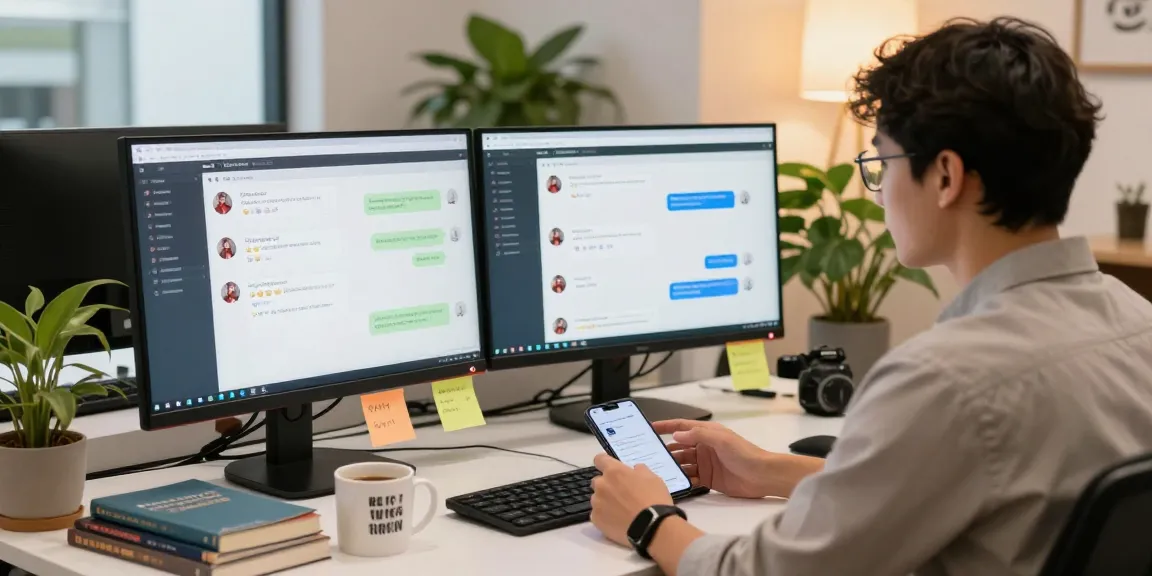 Interactive workspace with spicy chat AI software displayed on dual monitors for innovative tech engagement.