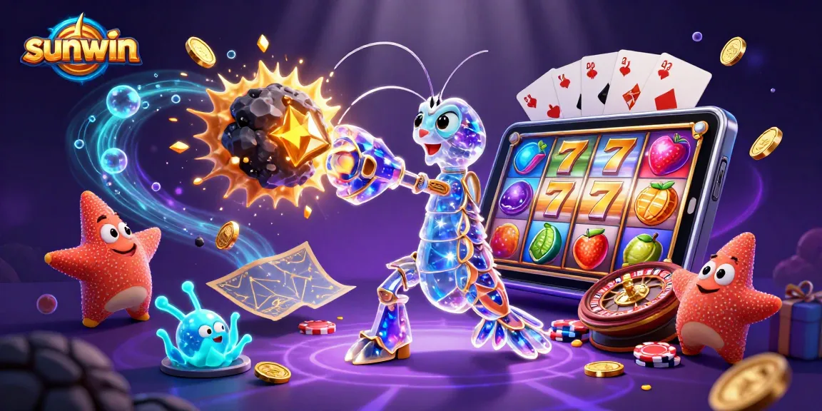 Engage with sunwin's exciting slots as a galactic samurai mantis shrimp bursts gems and coins.