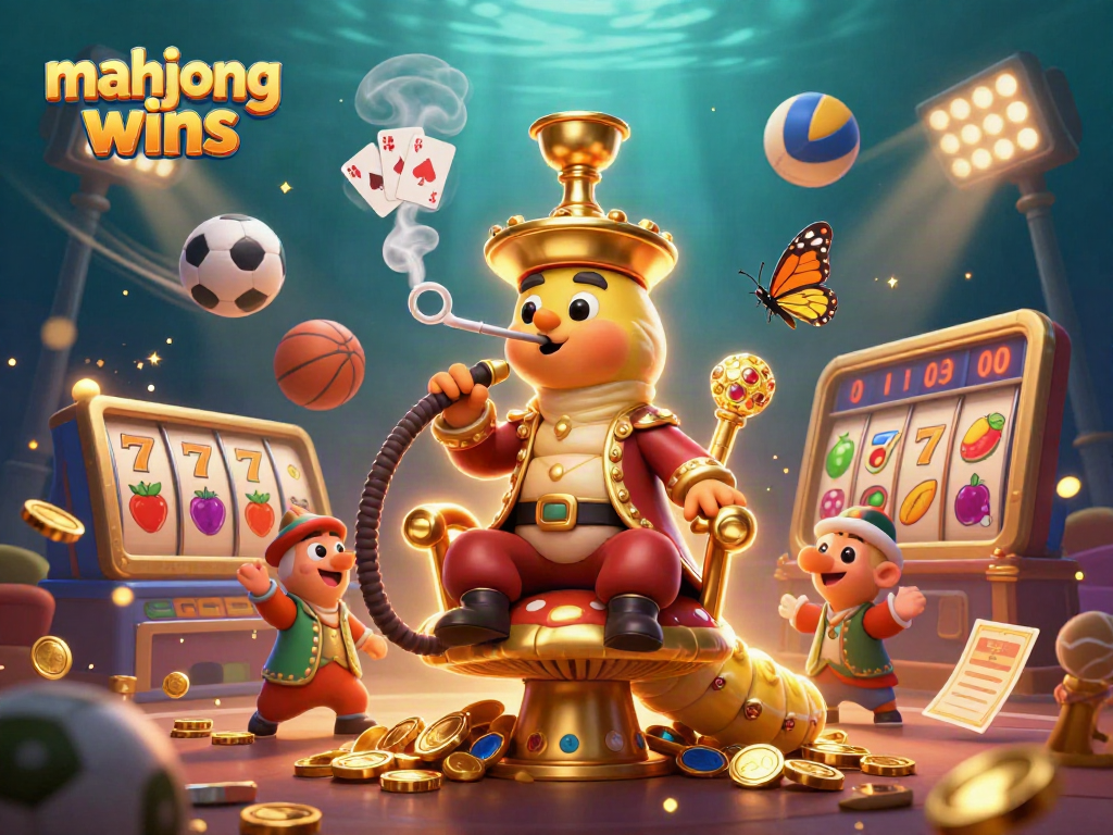 Experience mahjong wins with dynamic slot elements and lively characters in a vibrant 3D illustration.