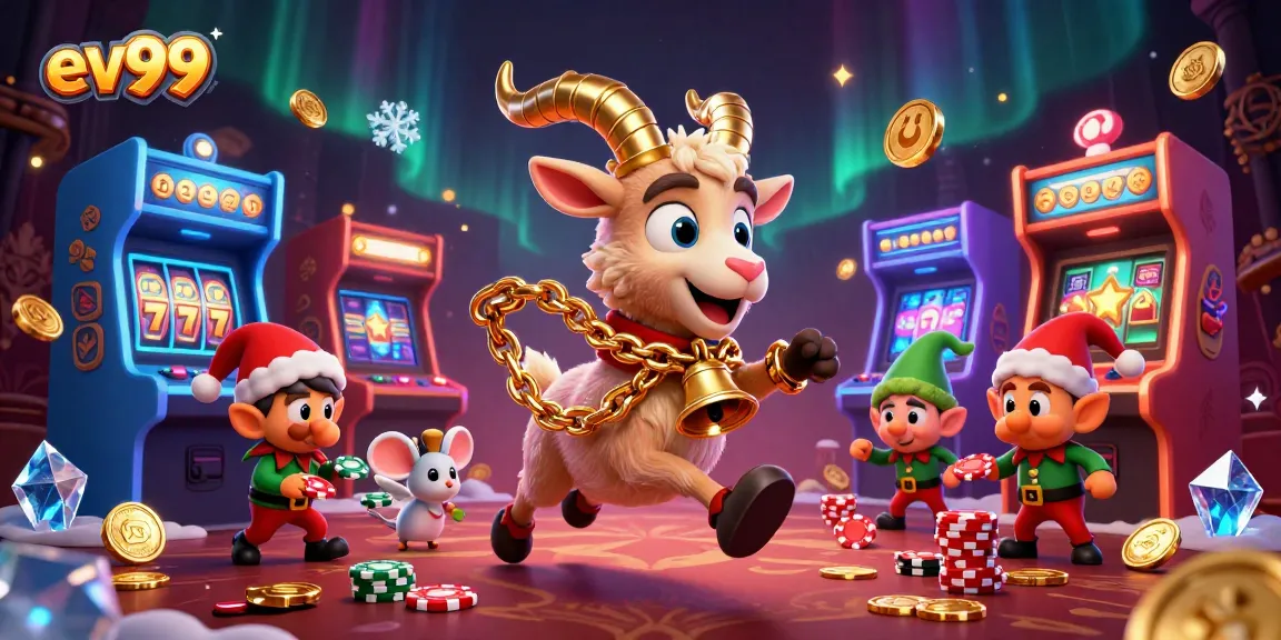 ev99 engages players in an exciting holiday-horror casino scene with animated characters.