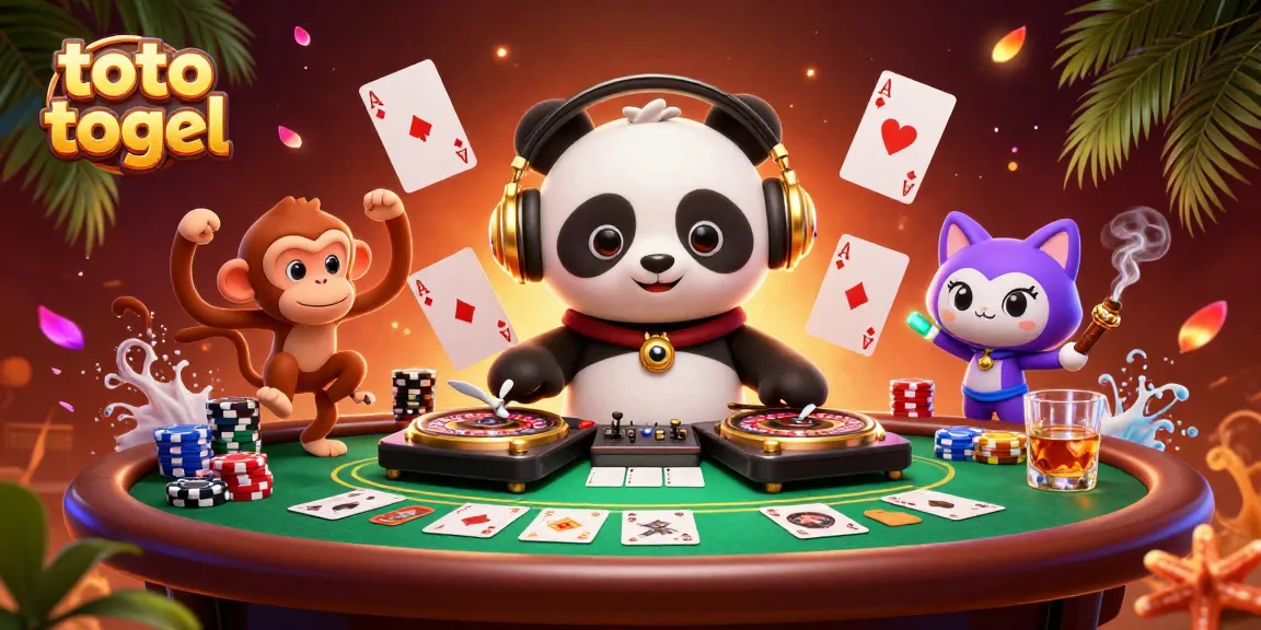 Engage with thrilling toto togel gameplay featuring dynamic characters in a vibrant casino scene.