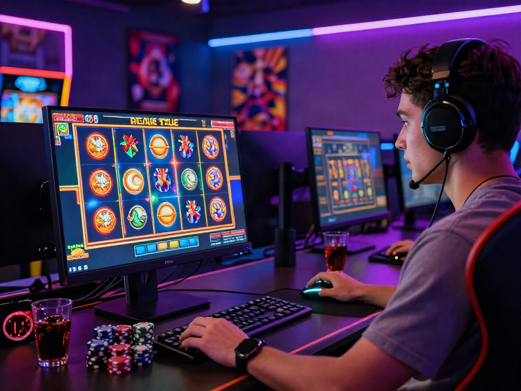 Exciting gaming moment featuring slot online terpercaya with colorful graphics and vibrant atmosphere