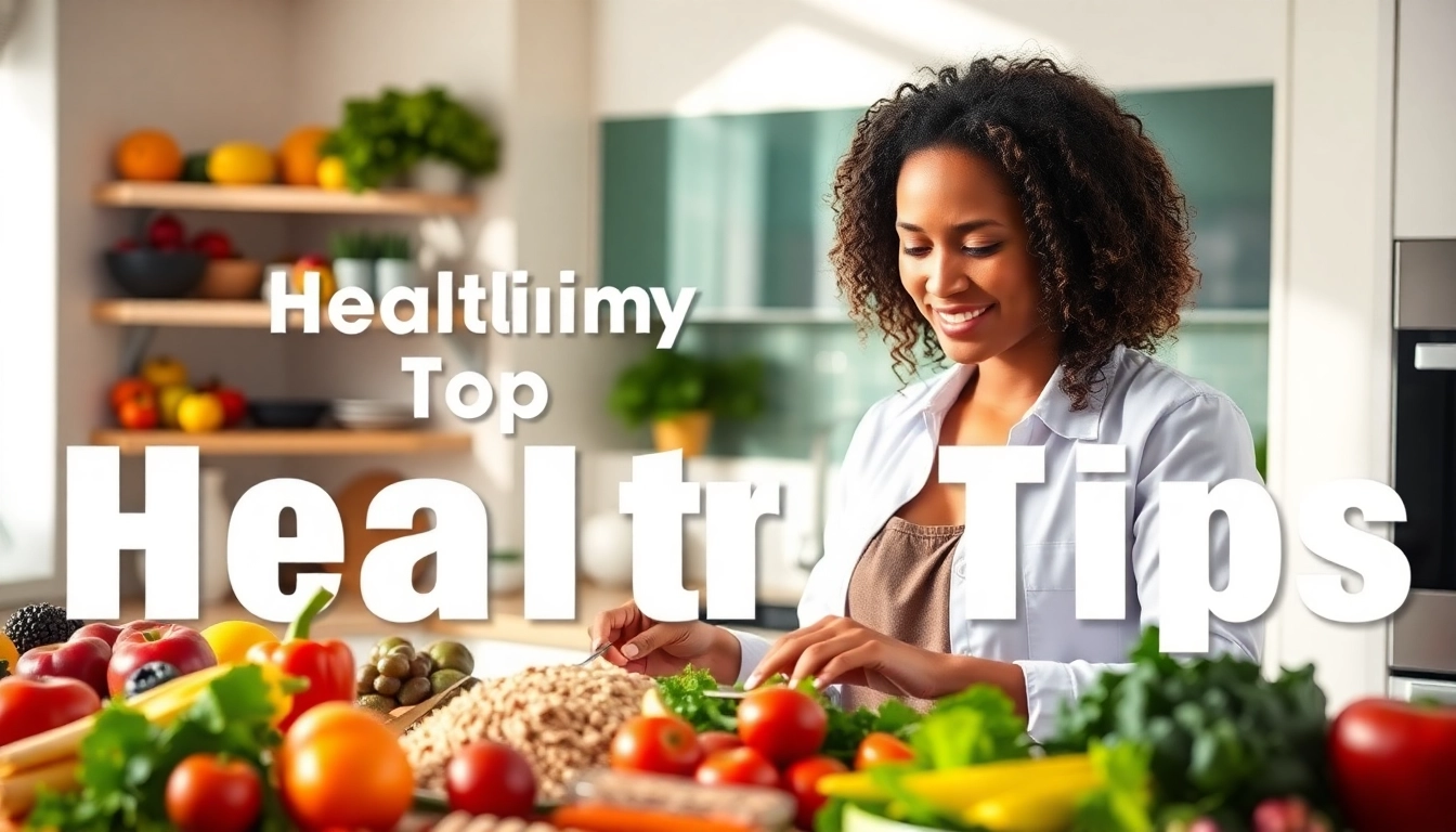 Nutritionist showcasing heart health tips through fresh ingredients in a vibrant kitchen.