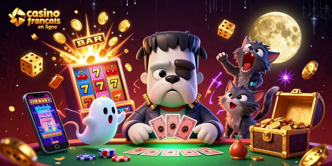 Le casino français en ligne propose des jeux avec un chien monstre, des jetons et des machines à sous.