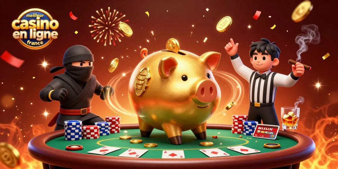 Plongez-vous dans l'univers du meilleur casino en ligne France avec cette illustration colorée illustrant une scène de casino dynamique.