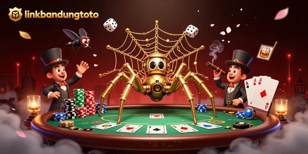 Experience the excitement of linkbandungtoto with a dynamic steampunk casino scene featuring poker elements and unique characters.