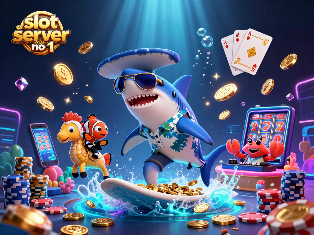 Experience the excitement of slot server thailand no 1 with a vibrant underwater casino scene full of action.