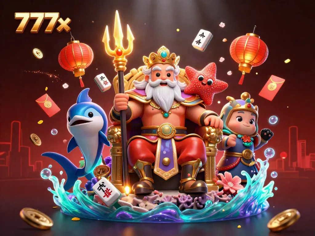 Experience the vibrant and dynamic world of 777x with sea king Neptune and casino elements