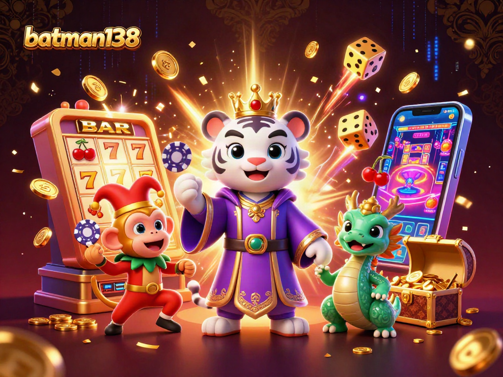 Experience thrilling gameplay with batman138 in a vibrant 3D casino scene filled with dynamic elements.