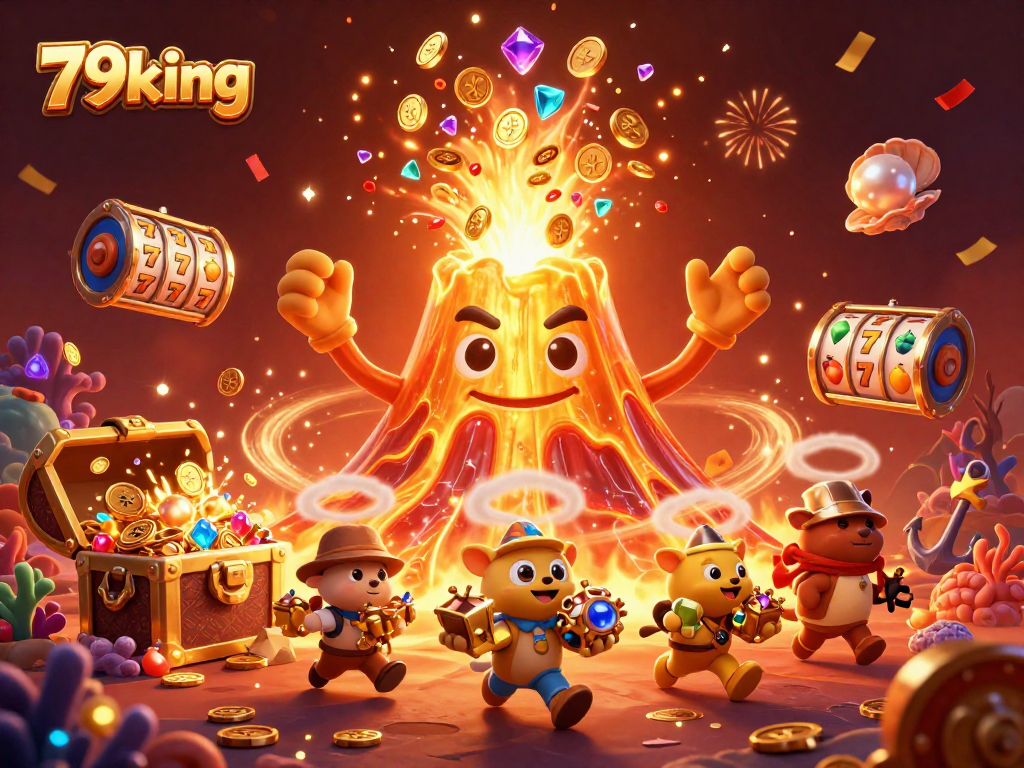 Experience the thrill of winning with 79king's vibrant casino adventure featuring erupting treasures.