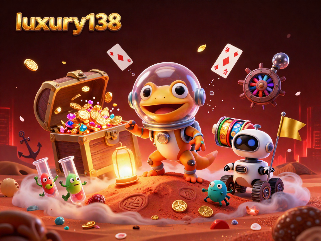 luxury138 menang besar di kasino dengan karakter kartun 3D dan elemen permainan menarik