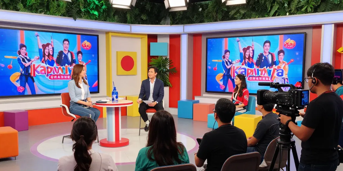 Exciting Kapamilya Channel studio scene with host engaging audience and vibrant set design.