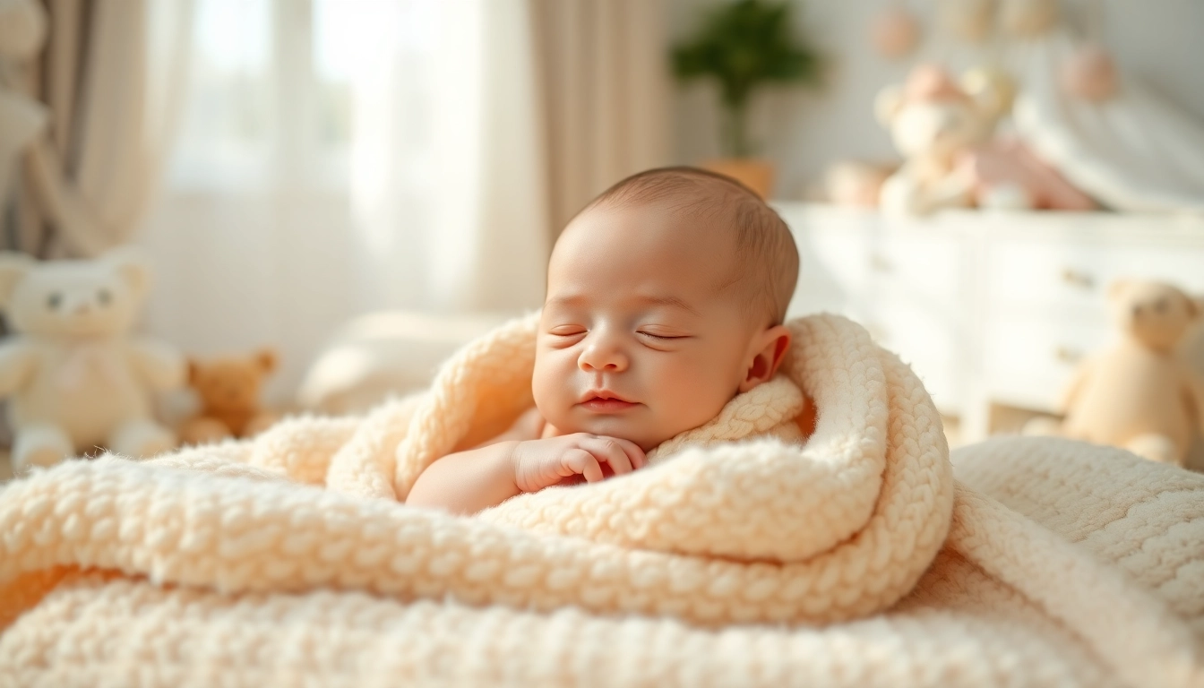Capture of a newborn photographer artistically framing a sleeping baby in a cozy setting.
