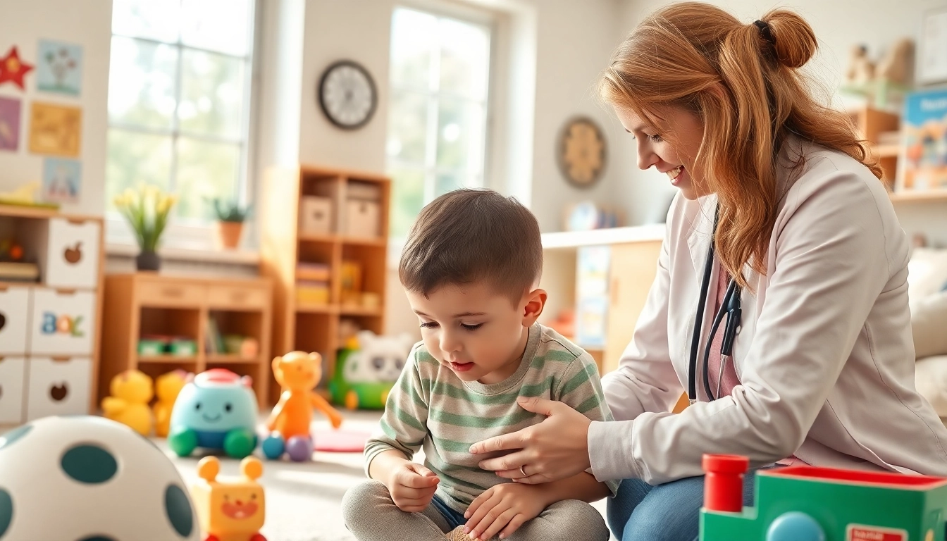Children participating in ABA therapy in a friendly, educational environment.
