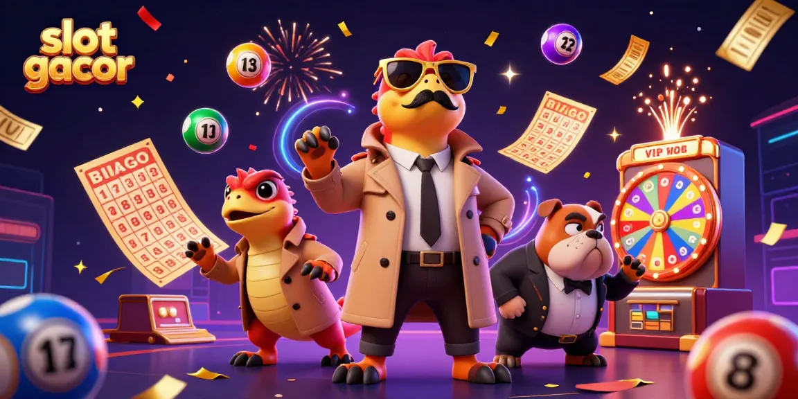 Experience slot gacor as three raptors in disguise interact jubilantly in a vibrant casino scene.