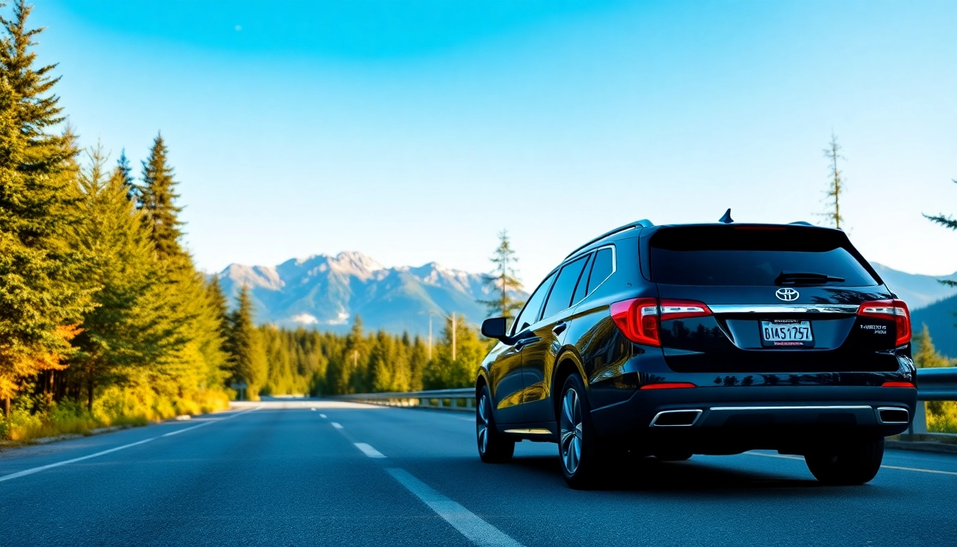 Experience a vancouver to whistler private transfer with a luxurious vehicle amidst stunning landscapes.