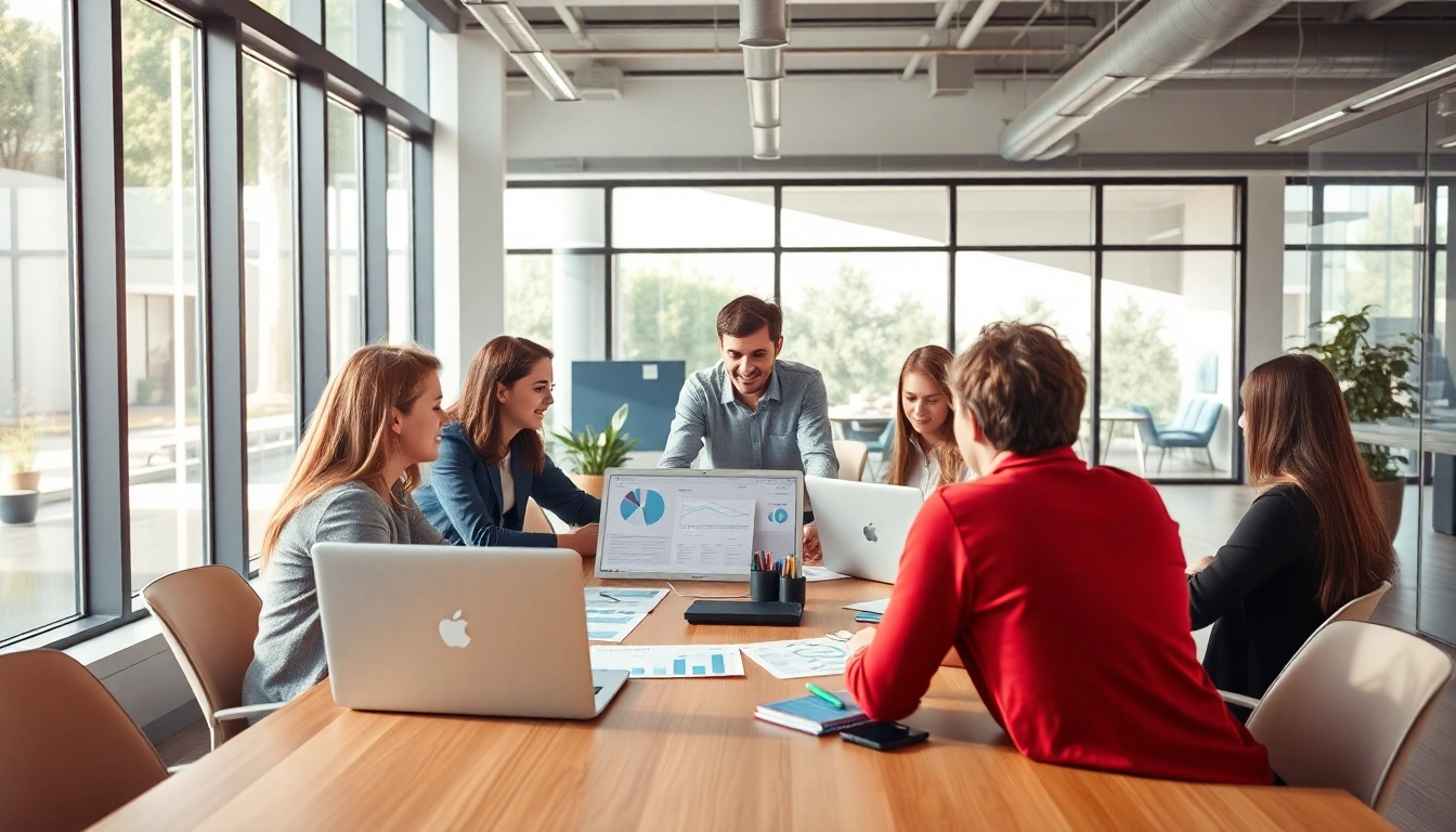 Mejora de la estrategia de servicios seo locales en una reunión colaborativa.