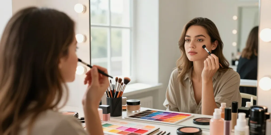 Trucco personalizzato: donna durante una consulenza di bellezza con prodotti su misura.