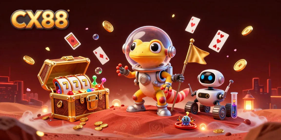 Engage in thrilling gameplay at CX88, where a Martian gecko discovers a hidden casino treasure!