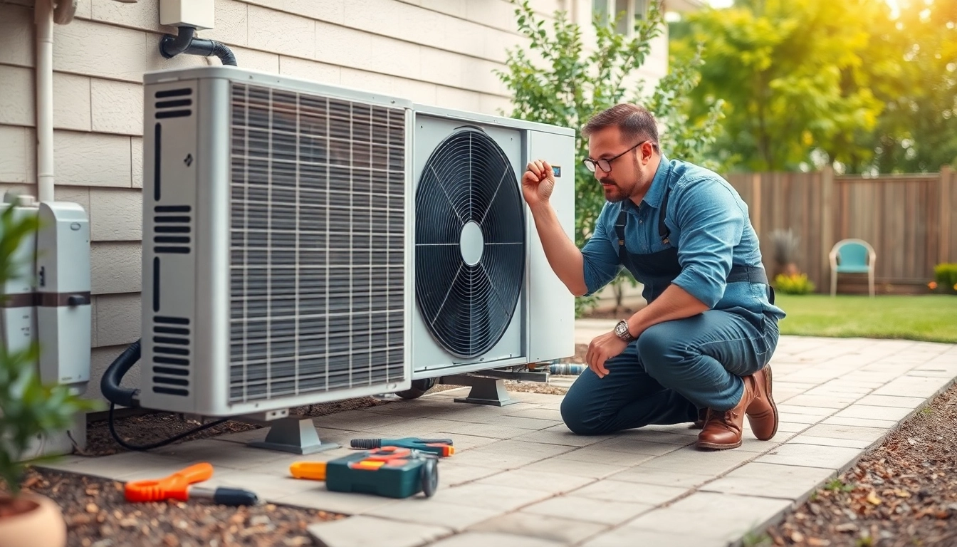 HVAC repair technician performing maintenance in Beekman, NY for efficient home cooling.