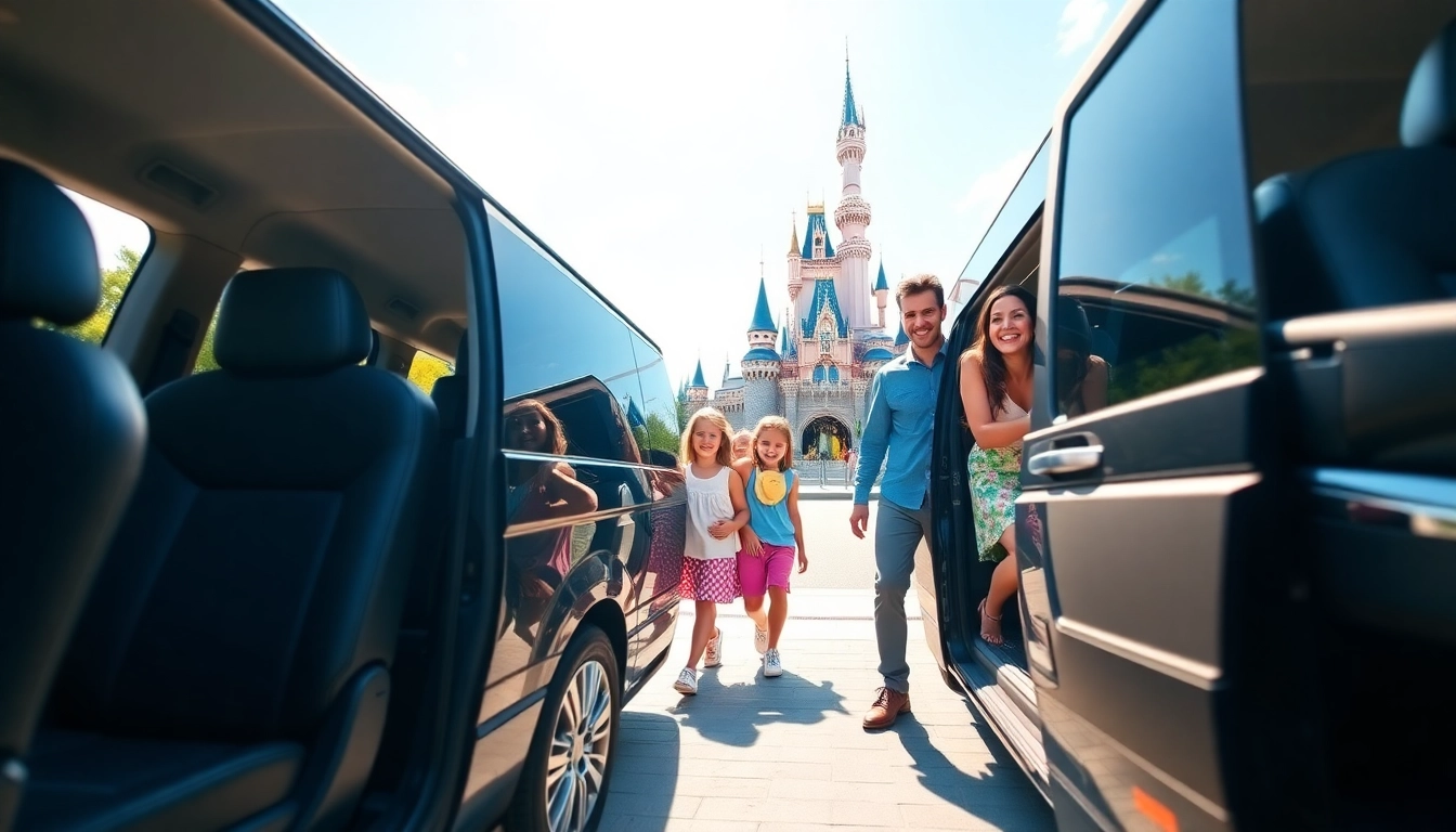 Engaging scene of transfers from paris airport to disneyland, showcasing family arriving at Disneyland Paris.