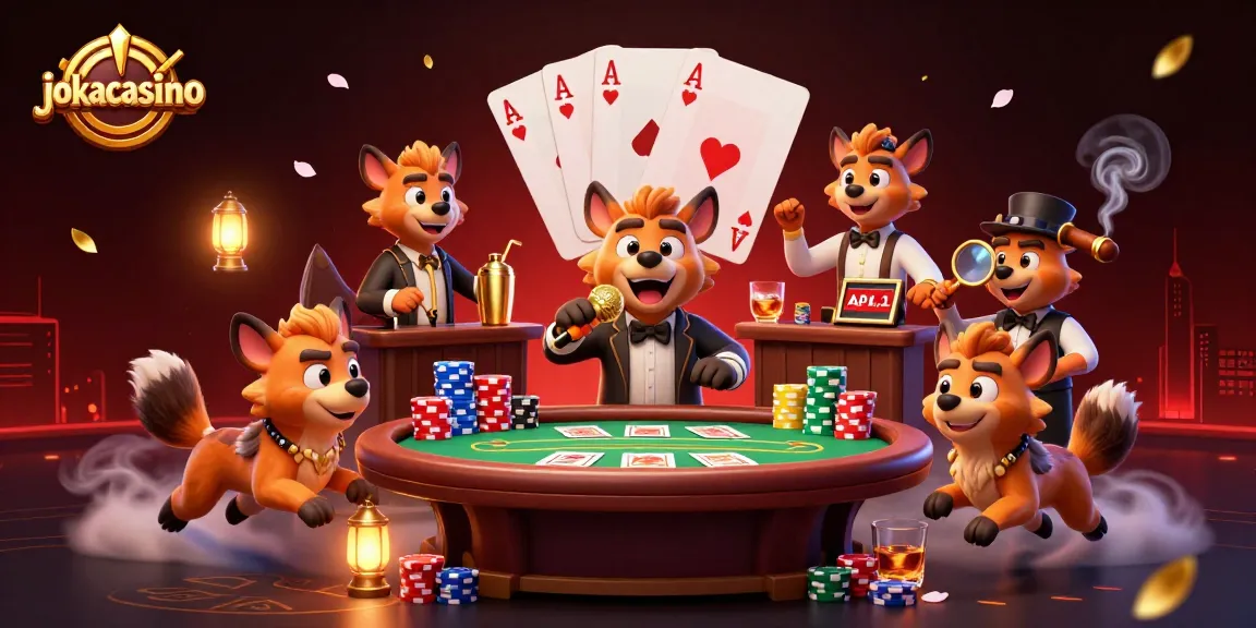 Experience the excitement of jokacasino with hilarious hyenas in a vibrant casino club setup.