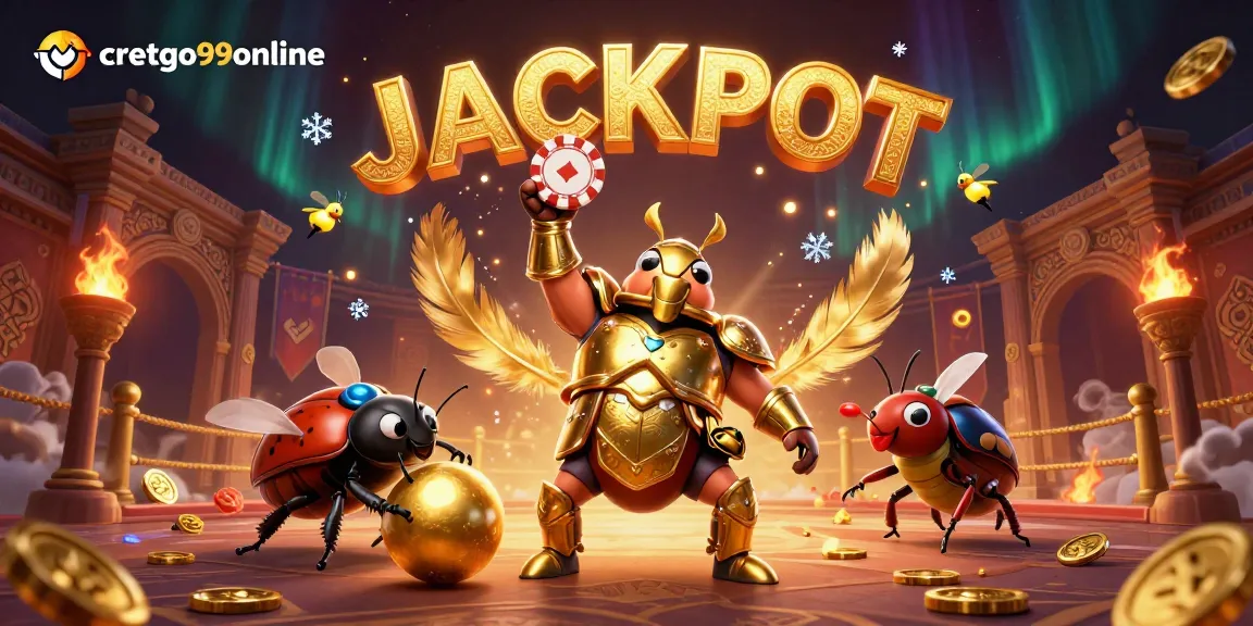Experience thrilling gameplay with cretgo99online as cartoon beetles celebrate a big win!